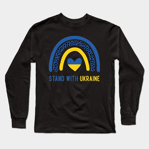 stand with ukraine leopard ukraine heart Long Sleeve T-Shirt by Aymoon05